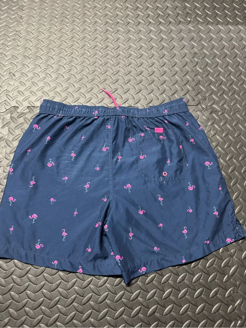 George Men’s Flamingo Swim Trunks Navy Pink Size Large 36-38